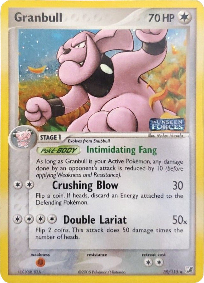Granbull (39/115) (Stamped) [EX: Unseen Forces] Pokémon