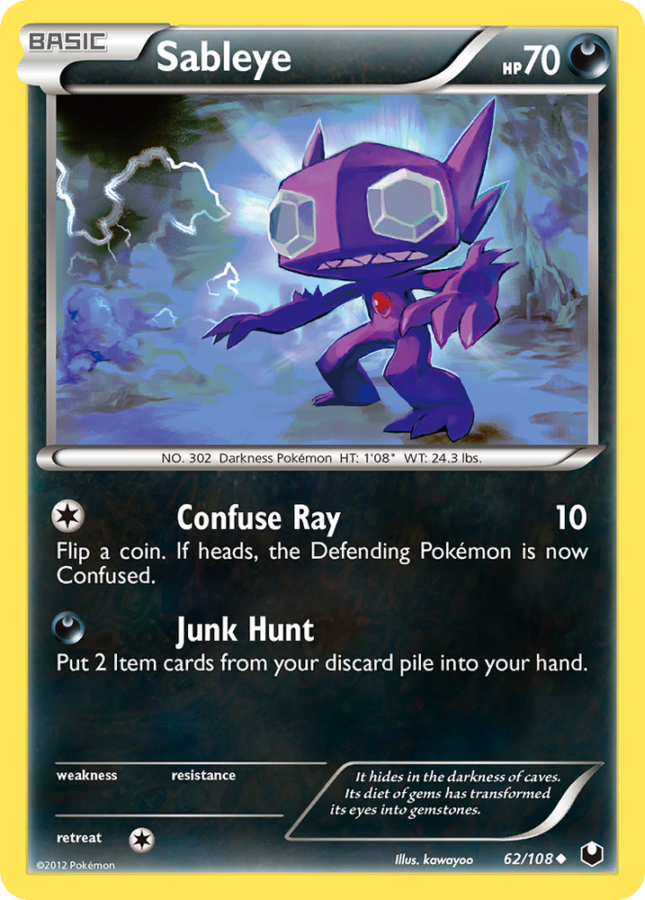 Sableye (62/108) [Black & White: Dark Explorers] Pokémon
