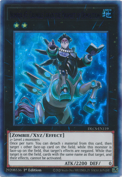Number 45: Crumble Logos the Prophet of Demolition (Purple) [DLCS-EN119] Ultra Rare Yu-Gi-Oh!