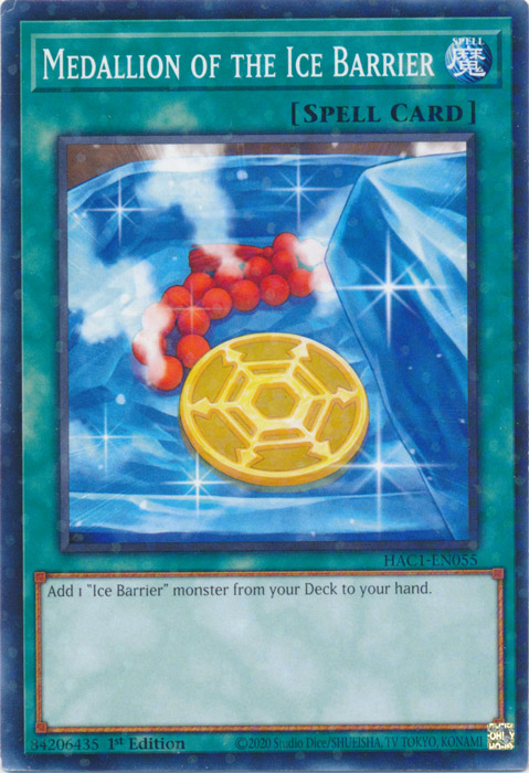Medallion of the Ice Barrier (Duel Terminal) [HAC1-EN055] Parallel Rare Yu-Gi-Oh!
