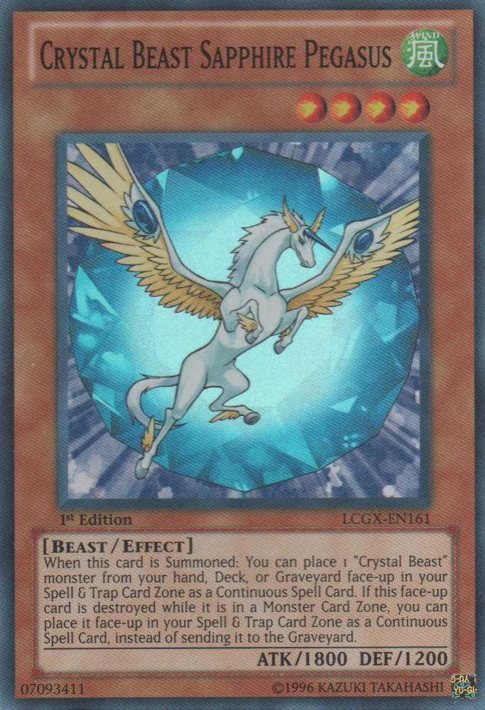 Crystal Beast Sapphire Pegasus [LCGX-EN161] Super Rare Yu-Gi-Oh!