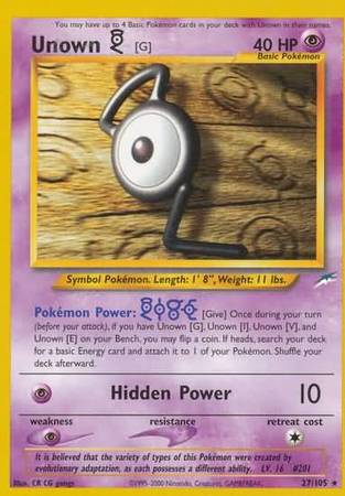 Unown [G] (27/105) [Neo Destiny Unlimited] Pokémon