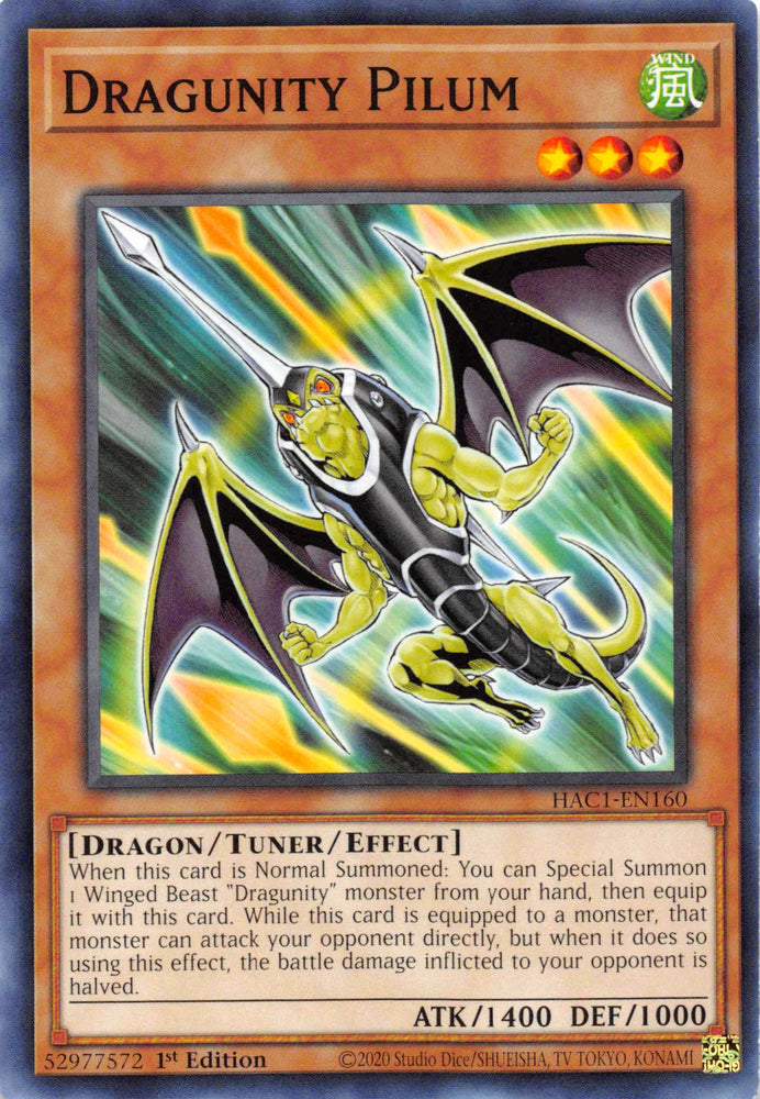 Dragunity Pilum [HAC1-EN160] Common Yu-Gi-Oh!