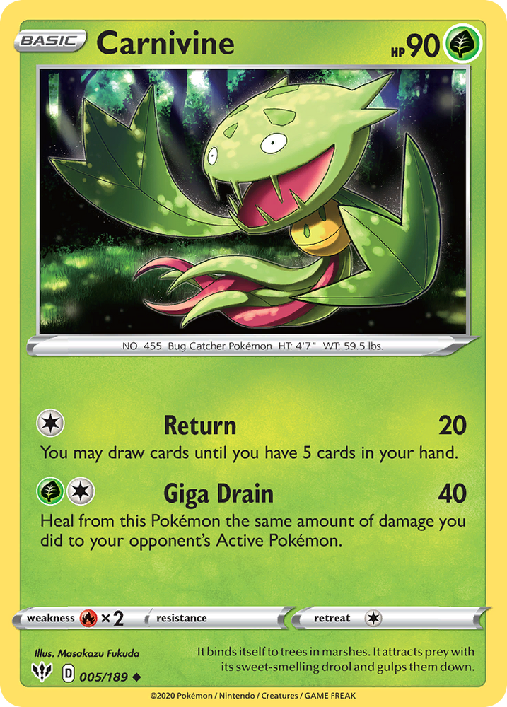 Carnivine (005/189) [Sword & Shield: Darkness Ablaze] Pokémon