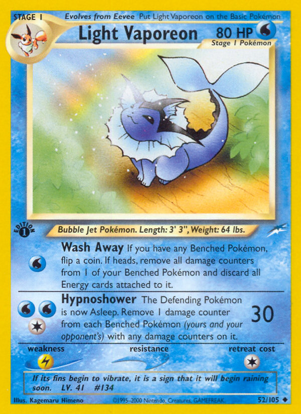 Light Vaporeon (52/105) [Neo Destiny 1st Edition] Pokémon