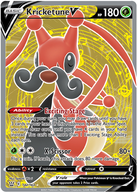 Kricketune V (142/163) [Sword & Shield: Battle Styles] Pokémon