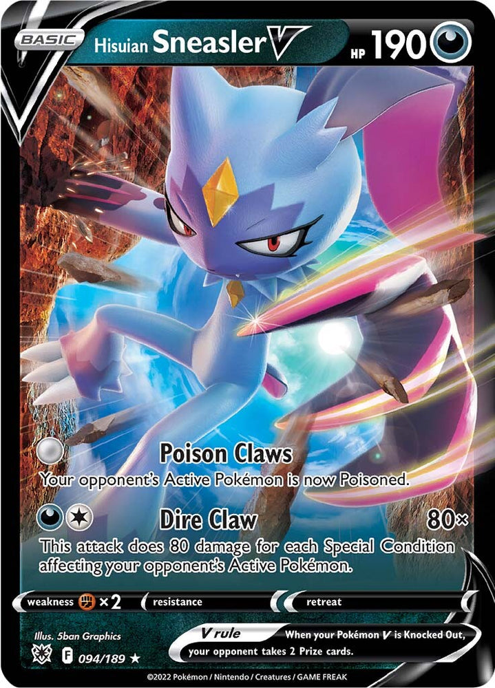 Hisuian Sneasler V (094/189) [Sword & Shield: Astral Radiance] Pokémon