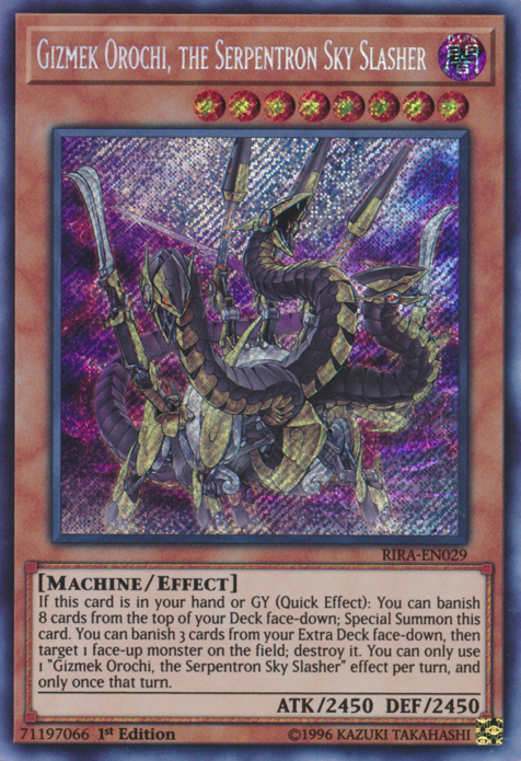 Gizmek Orochi, the Serpentron Sky Slasher [RIRA-EN029] Secret Rare Yu-Gi-Oh!
