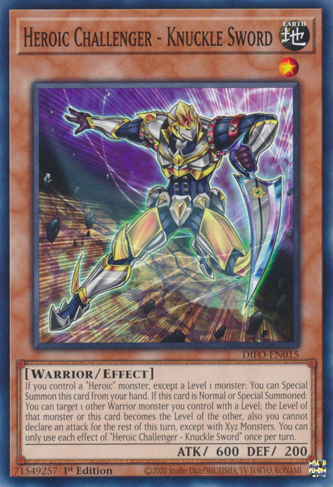 Heroic Challenger - Knuckle Sword [DIFO-EN015] Common Yu-Gi-Oh!