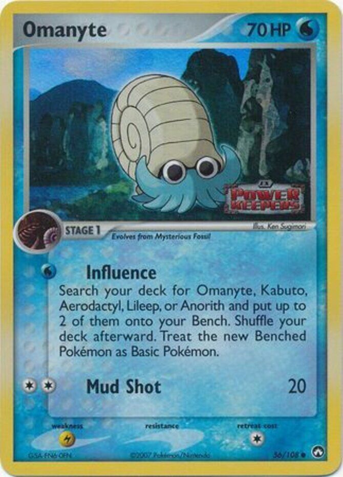 Omanyte (56/108) (Stamped) [EX: Power Keepers] Pokémon