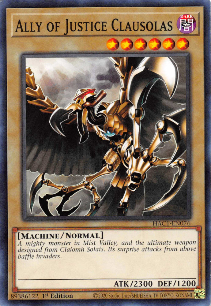 Ally of Justice Clausolas [HAC1-EN076] Common Yu-Gi-Oh!