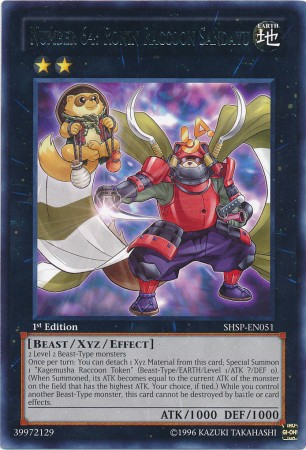 Number 64: Ronin Raccoon Sandayu [SHSP-EN051] Rare Yu-Gi-Oh!