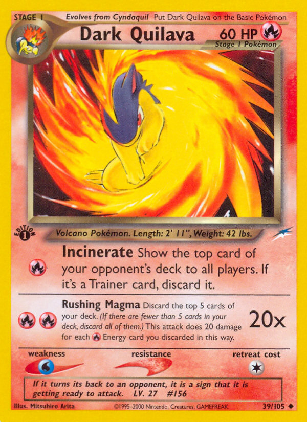 Dark Quilava (39/105) [Neo Destiny 1st Edition] Pokémon