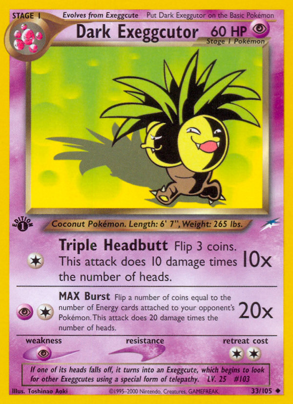 Dark Exeggutor (33/105) [Neo Destiny 1st Edition] Pokémon