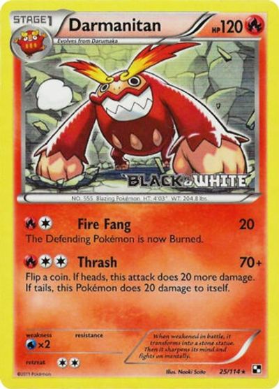 Darmanitan (25/114) (Prerelease Promo) [Black & White: Black Star Promos] Pokémon