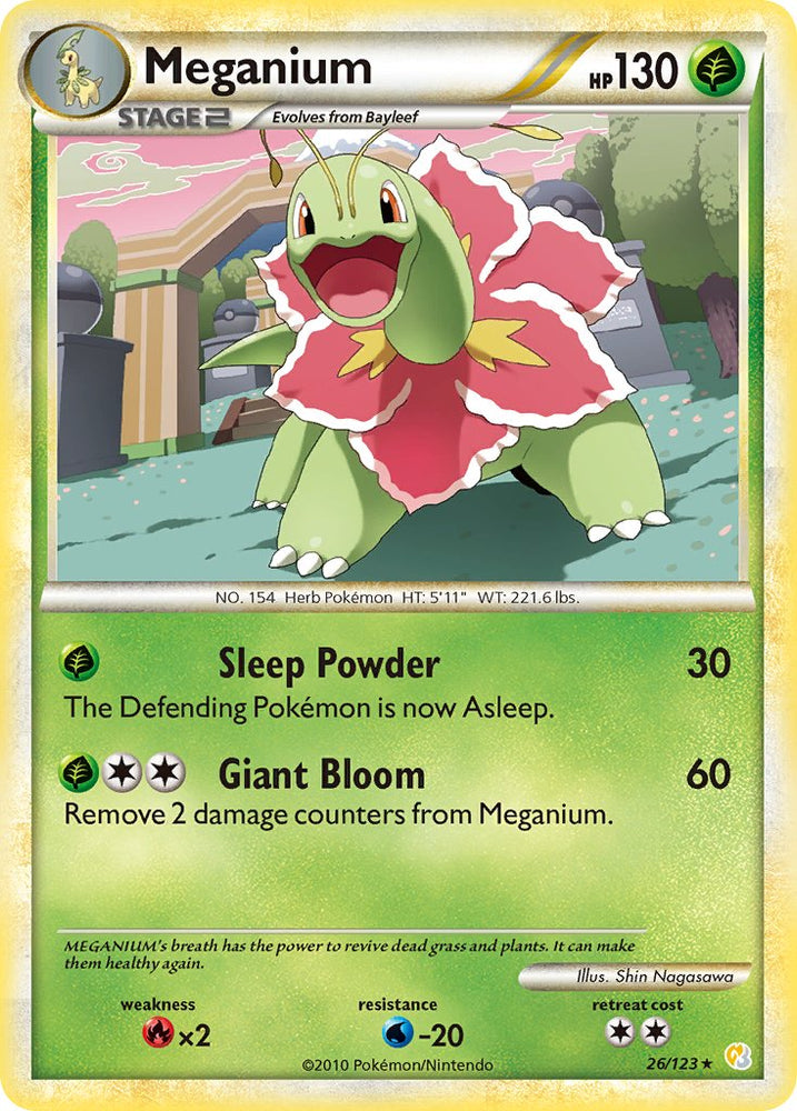 Meganium (26/123) (Theme Deck Exclusive) [HeartGold & SoulSilver: Base Set] Pokémon