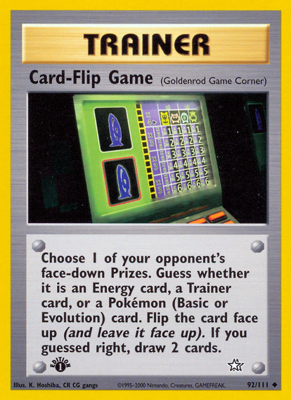 Card-Flip Game (92/111) [Neo Genesis 1st Edition] Pokémon