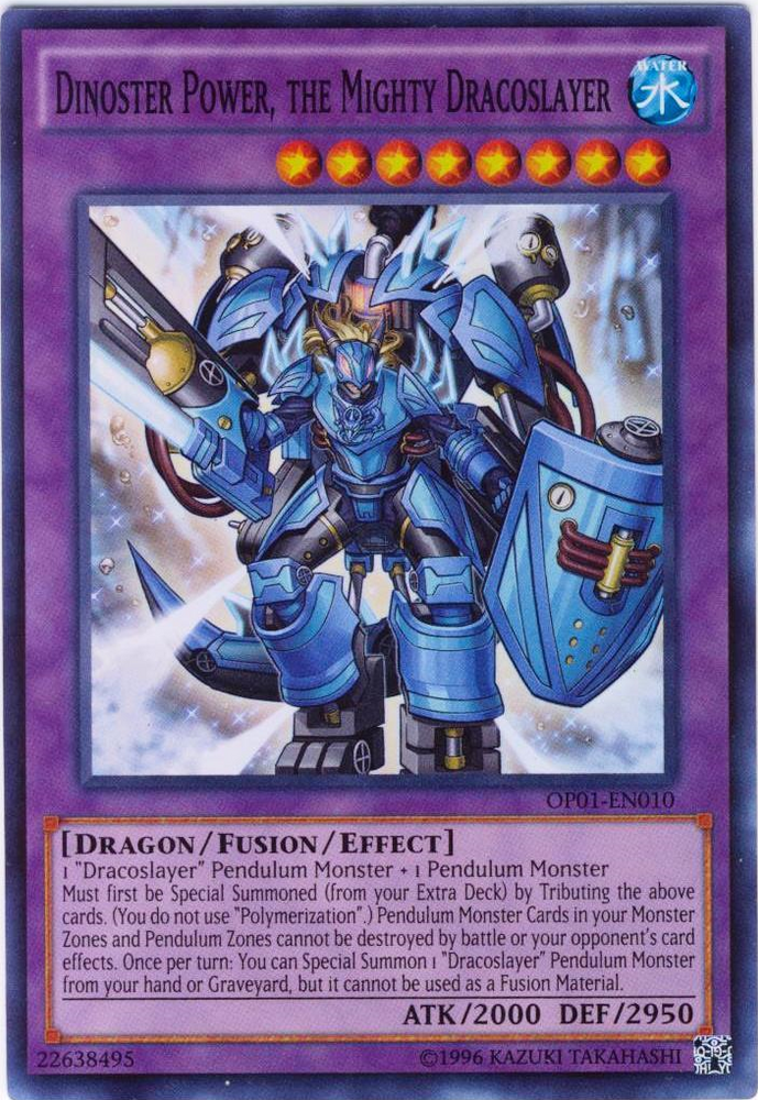 Dinoster Power, the Mighty Dracoslayer [OP01-EN010] Super Rare Yu-Gi-Oh!