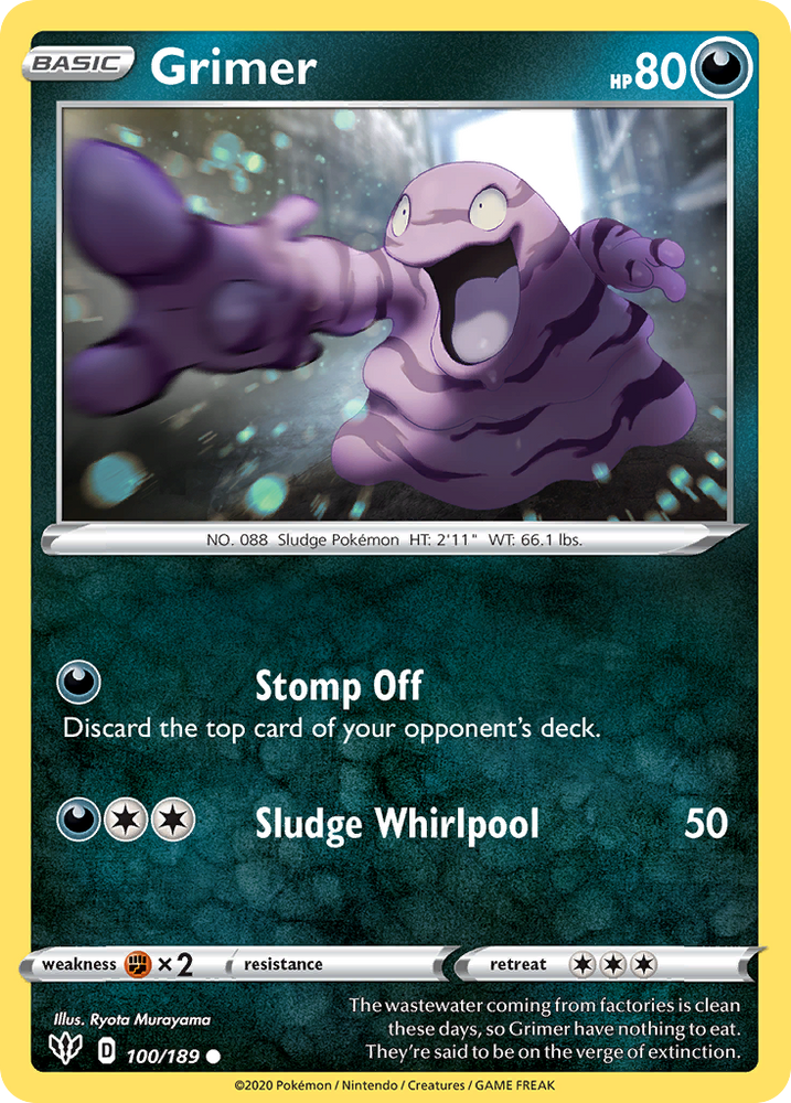 Grimer (100/189) [Sword & Shield: Darkness Ablaze] Pokémon