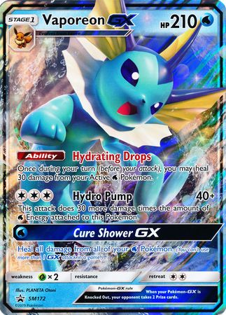 Vaporeon GX (SM172) (Jumbo Card) [Sun & Moon: Black Star Promos] Pokémon