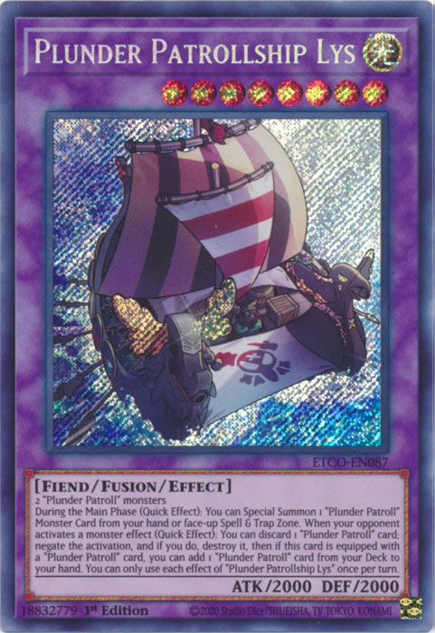 Plunder Patrollship Lys [ETCO-EN087] Secret Rare Yu-Gi-Oh!