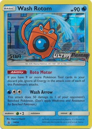 Wash Rotom (SM94) (Staff Prerelease Promo) [Sun & Moon: Black Star Promos] Pokémon