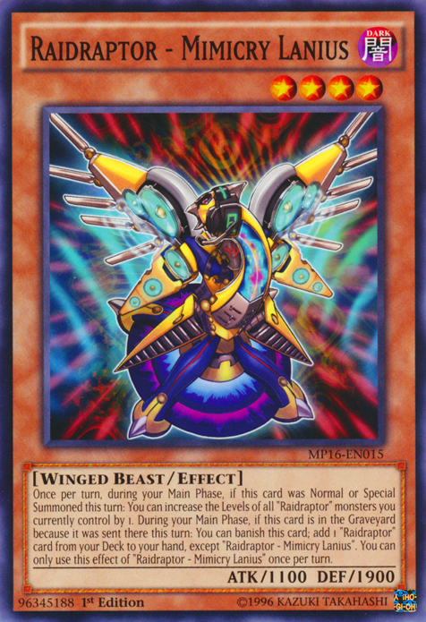 Raidraptor - Mimicry Lanius [MP16-EN015] Common Yu-Gi-Oh!