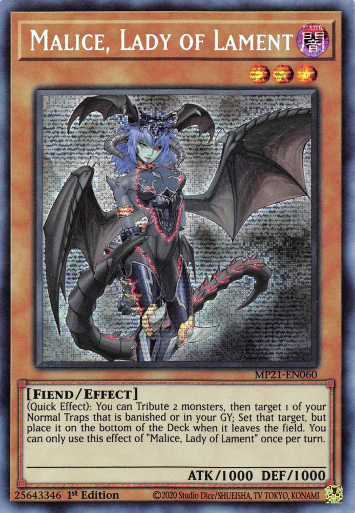 Malice, Lady of Lament [MP21-EN060] Prismatic Secret Rare Yu-Gi-Oh!