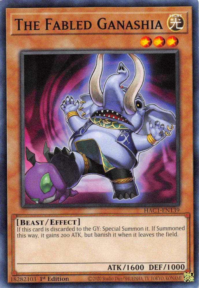 The Fabled Ganashia [HAC1-EN139] Common Yu-Gi-Oh!