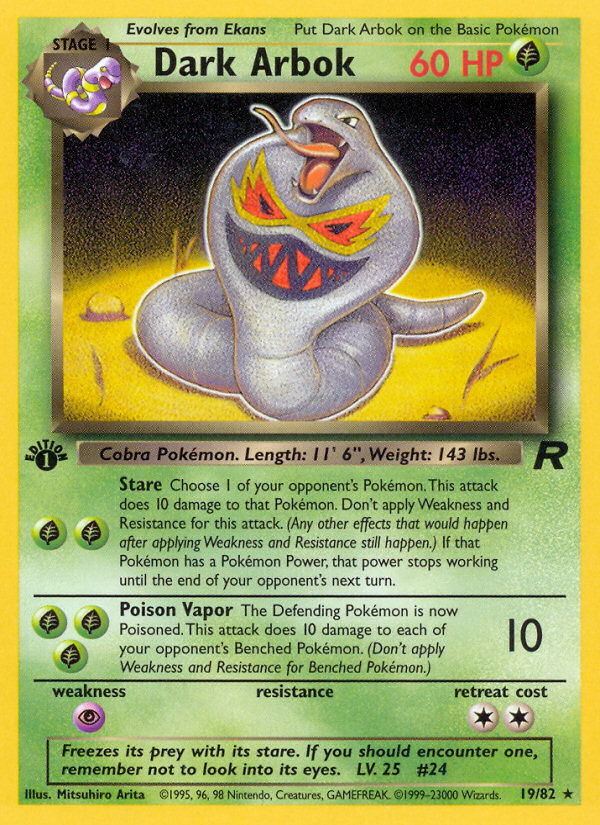 Dark Arbok (19/82) [Team Rocket 1st Edition] Pokémon