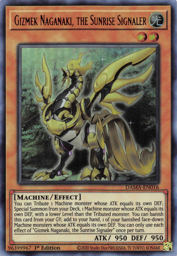 Gizmek Naganaki, the Sunrise Signaler [DAMA-EN016] Ultra Rare Yu-Gi-Oh!