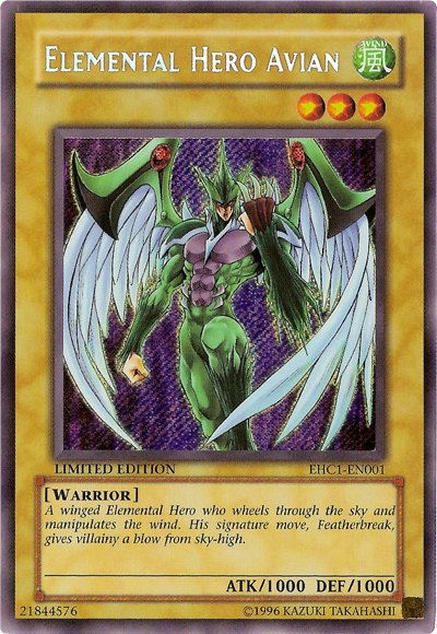 Elemental Hero Avian [EHC1-EN001] Secret Rare Yu-Gi-Oh!