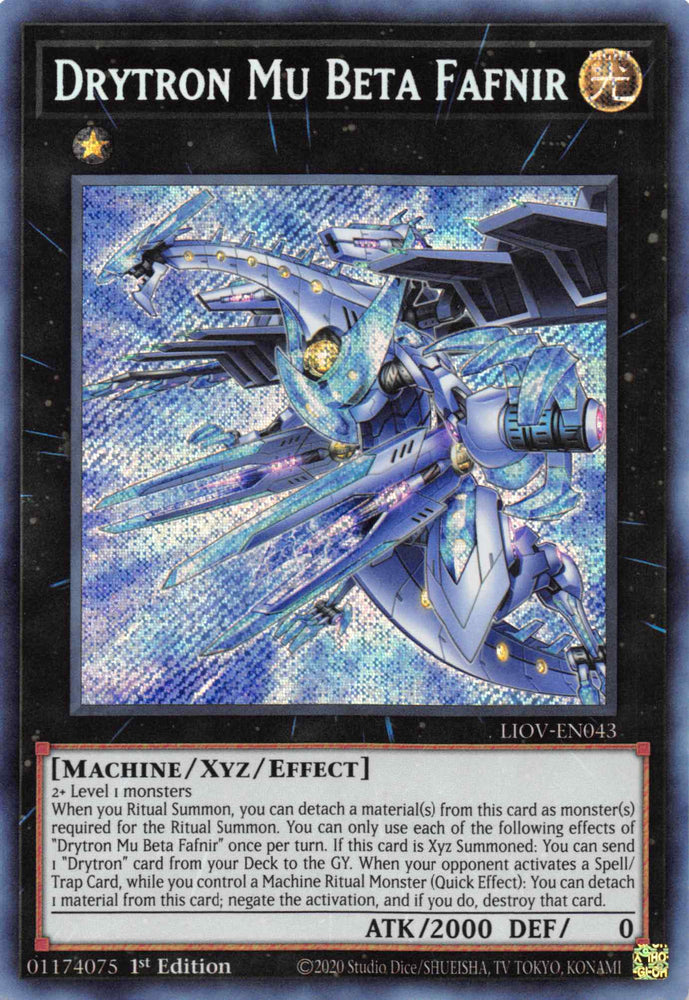 Drytron Mu Beta Fafnir [LIOV-EN043] Secret Rare Yu-Gi-Oh!