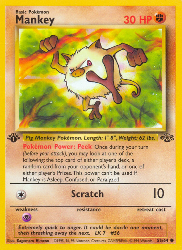 Mankey (55/64) [Jungle 1st Edition] Pokémon