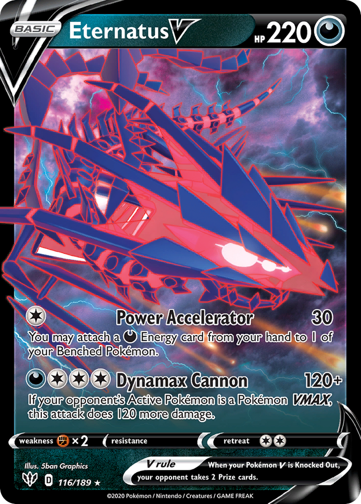 Eternatus V (116/189) (Jumbo Card) [Sword & Shield: Darkness Ablaze] Pokémon