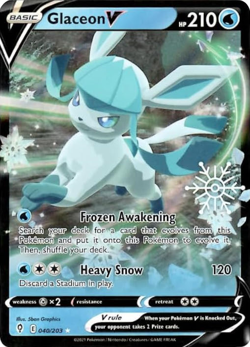 Glaceon V (040/203) (Holiday Calendar) [Sword & Shield: Evolving Skies] Pokémon