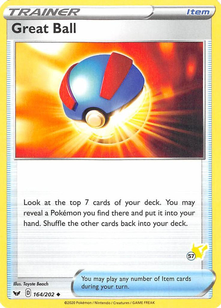 Great Ball (164/202) (Pikachu Stamp #57) [Battle Academy 2022] Pokémon