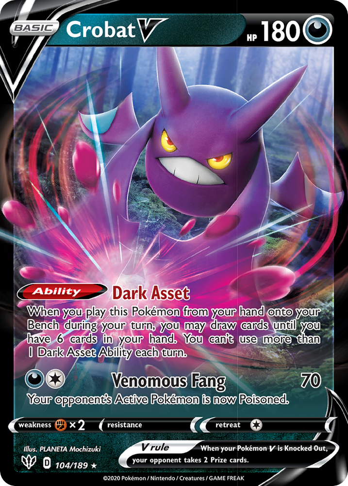 Crobat V (104/189) [Sword & Shield: Darkness Ablaze] Pokémon