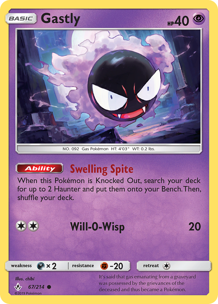 Gastly (67/214) [Sun & Moon: Unbroken Bonds] Pokémon