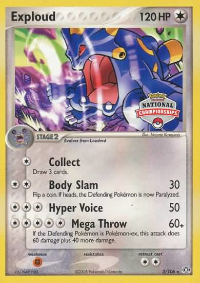 Exploud (3/106) (National Championship Promo) [EX: Emerald] Pokémon