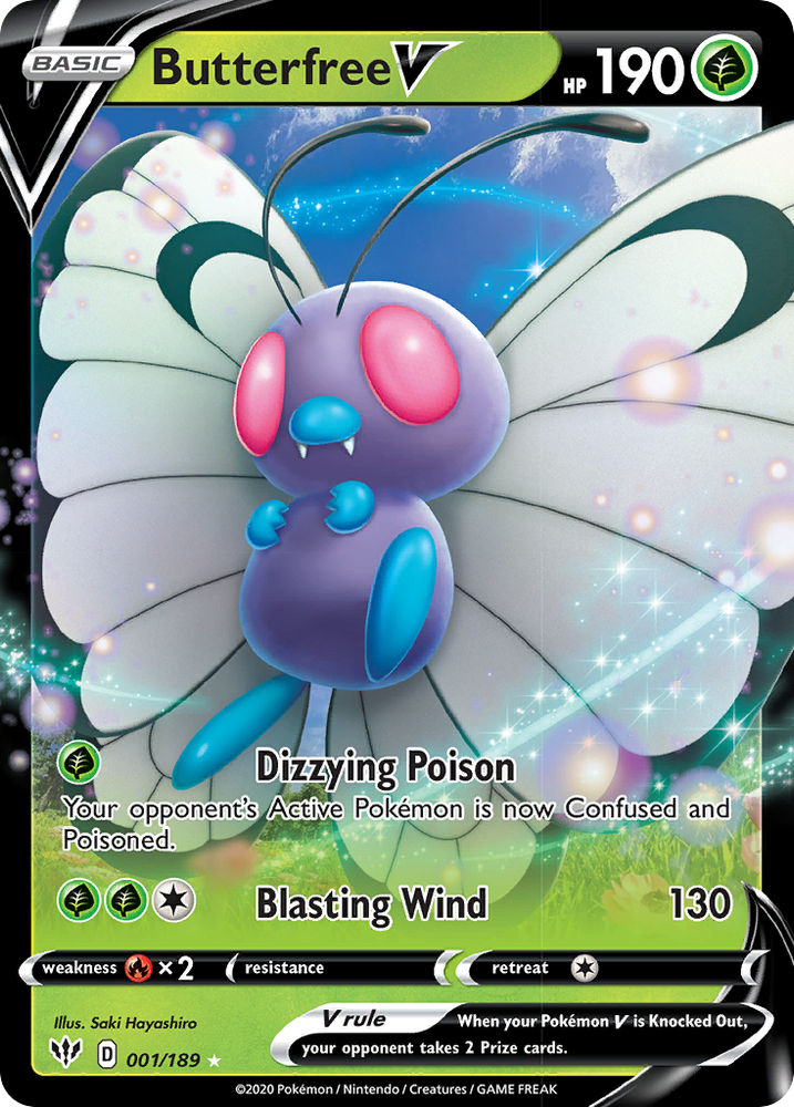 Butterfree V (001/189) [Sword & Shield: Darkness Ablaze] Pokémon