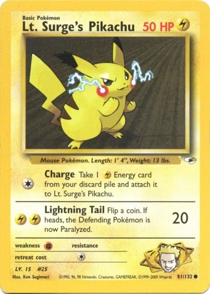 Lt. Surge's Pikachu (81/132) [Gym Heroes Unlimited] Pokémon