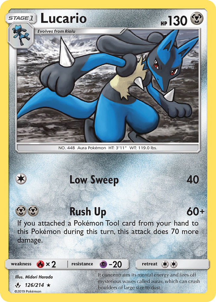 Lucario (126/214) [Sun & Moon: Unbroken Bonds] Pokémon