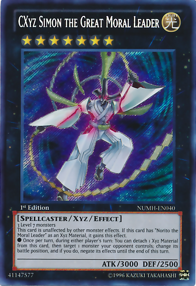 CXyz Simon the Great Moral Leader [NUMH-EN040] Secret Rare Yu-Gi-Oh!