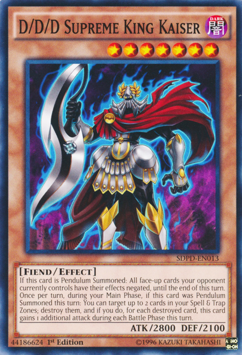 D/D/D Supreme King Kaiser [SDPD-EN013] Common Yu-Gi-Oh!
