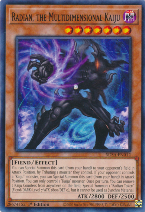 Radian, the Multidimensional Kaiju [SDSA-EN012] Common Yu-Gi-Oh!