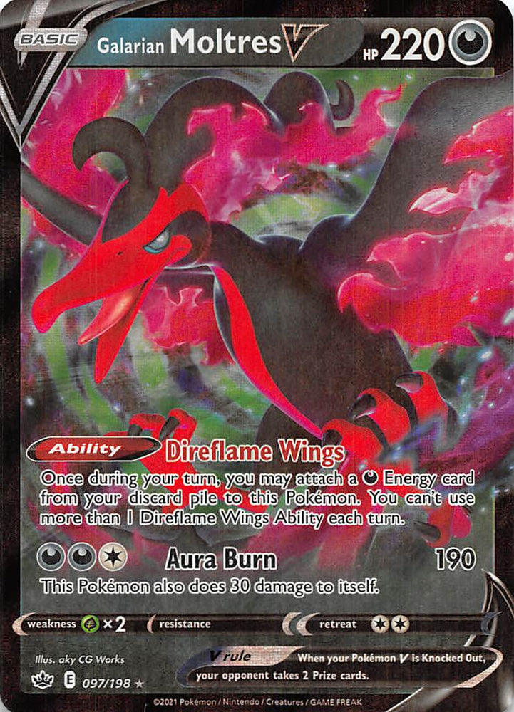 Galarian Moltres V (097/198) [Sword & Shield: Chilling Reign] Pokémon