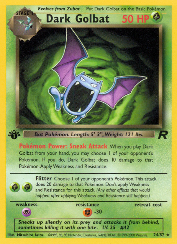 Dark Golbat (24/82) [Team Rocket 1st Edition] Pokémon