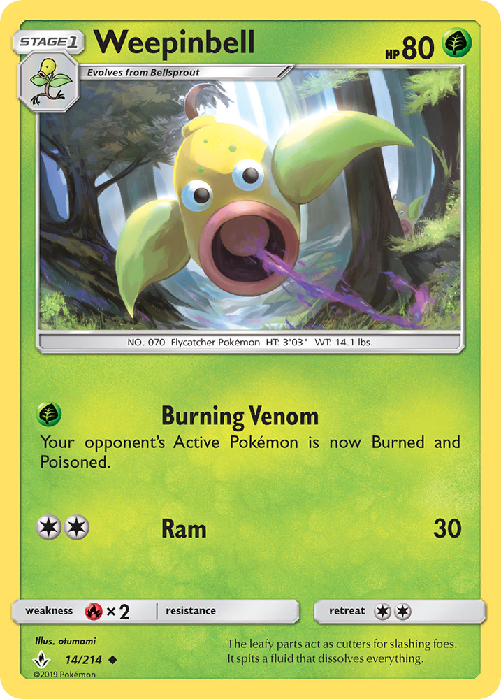 Weepinbell (14/214) [Sun & Moon: Unbroken Bonds] Pokémon