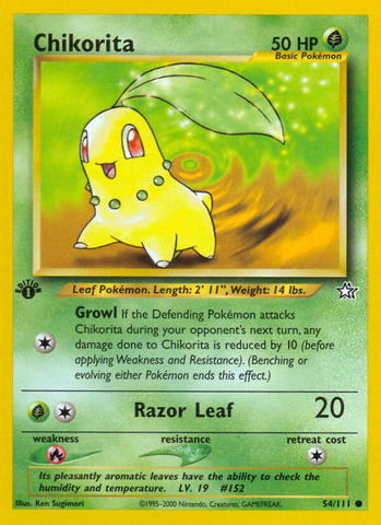Chikorita (54/111) [Neo Genesis 1st Edition] Pokémon